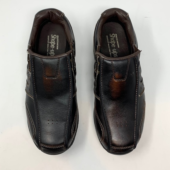SKECHERS MENS SHAPE UPS “STRIDER” LEATHER LOAFERS main image 6